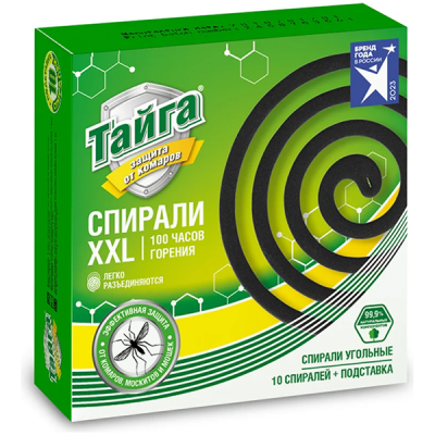 Спирали от комаров ТАЙГА черные (10шт) в Ноябрьске