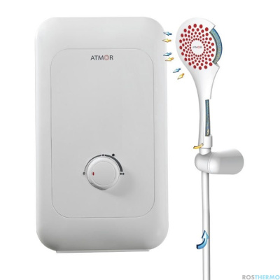 Водонагреватель проточный 5,0 кВт Atmor ENJOY 100, душ в Ноябрьске