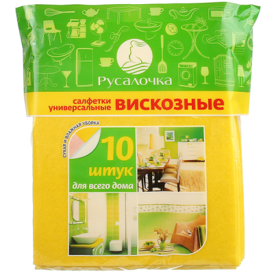 Салфетка вискозная универсальная 30*38 10шт Русалочка / INSULA  в Ноябрьске