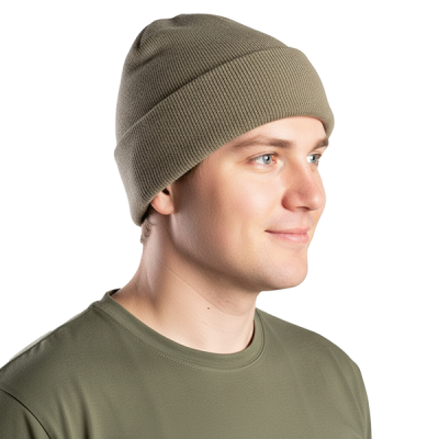 Шапка п/ш с флисовой подкладкой (цв.оливковый)