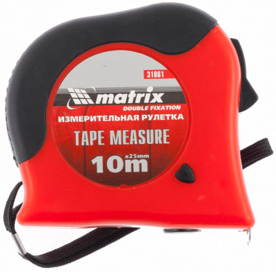 Рулетка 10м*25мм MATRIX DOUBLE fixation (31061) в Ноябрьске