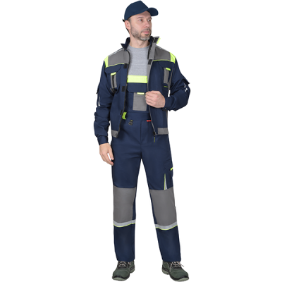 Костюм летний Сириус-СТАН (цв.синий+серый+лимон) в Ноябрьске