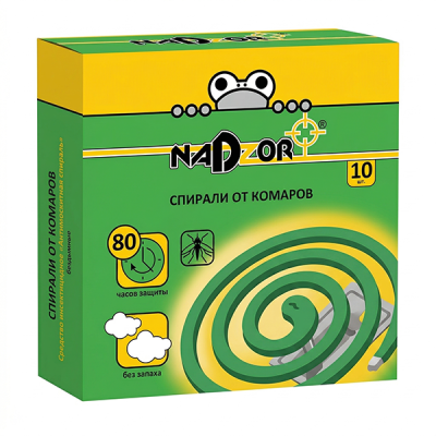 Спирали от комаров NADZOR (10шт) зеленые в Ноябрьске