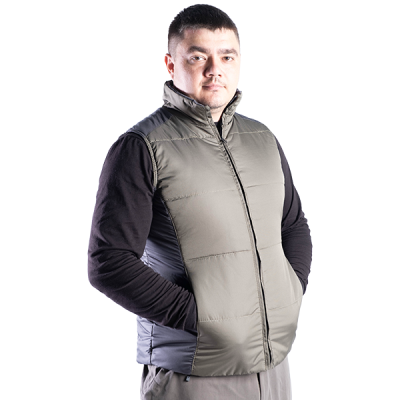 Жилет утепленный на флисе (хаки +серый) в Ноябрьске