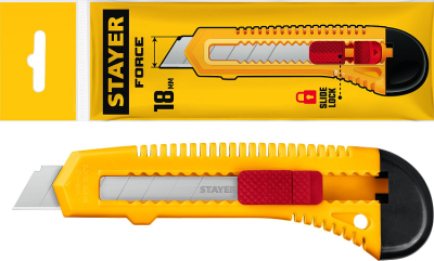 Нож монтажный с выдвижным лезвием 18мм STAYER пластм.(0911) в Ноябрьске