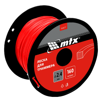Леска для бензокосы 2,4мм х 160м Квадрат MTX (96877) в Ноябрьске