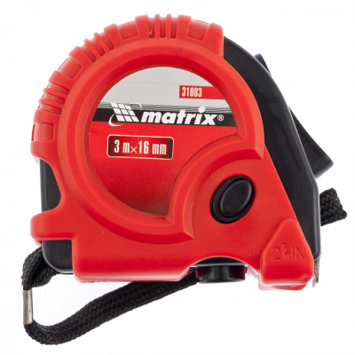 Рулетка  3м *16мм MATRIX Rubber обрез.корпус (31003) в Ноябрьске
